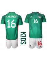 Mexiko Hector Herrera #16 Domácí dres pro děti MS 2022 Krátký Rukáv (+ trenýrky)